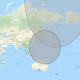 Range fans for a 4,000 kilometer ballistic missile launched from Guam and the Aleutian Islands.